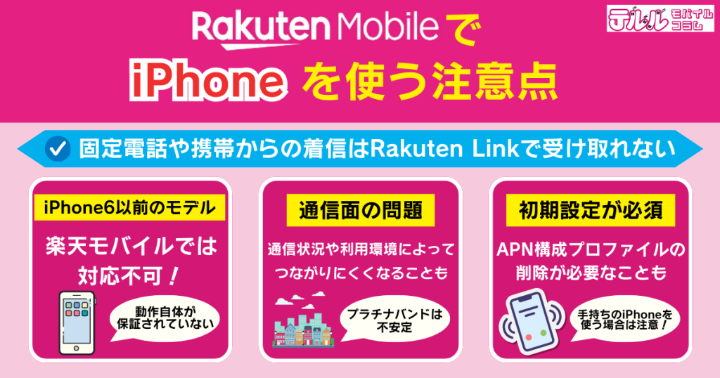楽天モバイルでiPhoneを使う注意点