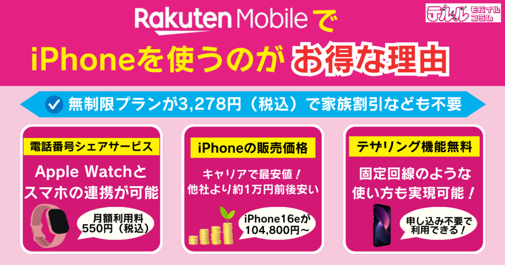 【注意点だけじゃない?】楽天モバイルでiPhoneを使うのがお得な理由