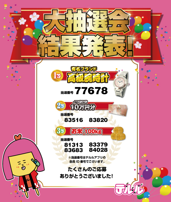当選結果発表